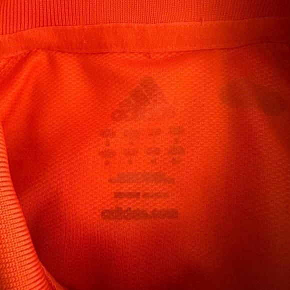 Men’s used adidas size L large polo golf shirt orange - Picture 5 of 6